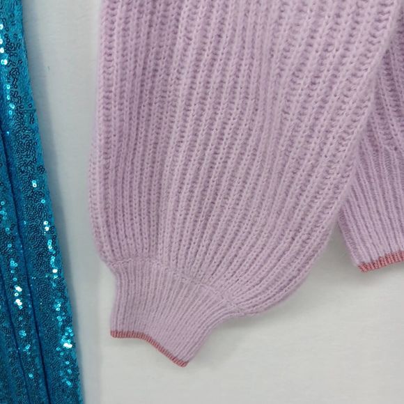 NWT & Bag Scotch & Soda $178.00 MSRP Fuzzy Kniited Cardigan Size XL Soft Orchid - Picture 8 of 16